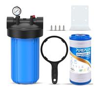 PUREPLUS Filtro de agua de 1 etapa para toda la casa, con filtro de agua reductor de manganeso de hierro, carcasa universal de cartucho de 10 x 4.5 pulgadas, sistema de prefiltración para agua de pozo