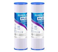 PUREPLUS Filtro de sedimentos plisado de 5 micras de 10 x 2.5 pulgadas para agua de pozo, cartucho de repuesto para sistema universal RO de 10 pulgadas, W50PE, WFPFC3002, SPC-25-1050, FM-50-975, 801