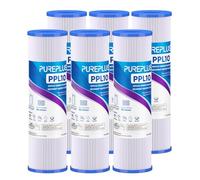 PUREPLUS Filtro de sedimentos plisado de 50 micras para agua de pozo, cartucho de repuesto para sistema universal RO de 10 pulgadas, W50PE, WFPFC3002, SPC-25-1050, FM-50-975, 801-50, WB-50W, paquete