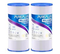 PUREPLUS Filtro de sedimentos plisado extra grueso de 50 micras para agua de pozo, cartucho de repuesto para GE FXHSC, Culligan R50-BBSA, Pentek R50-BB, DuPont WFHDC3001, W50PEHD, GXWH40L, 2 unidades