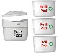 PurePods Kit de iniciación cartucho de filtro de agua y 3 recambios compatibles con la mayoría de jarras recargables Brita Maxtra*, Maxtra+* y PerfectFit*