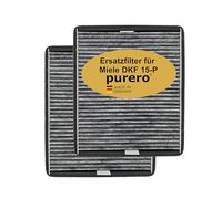 purero® Filtro de repuesto DKF 15-P para campanas extractoras Miele DA 25xx / DA 2450 / DA 2580/4002516429159 / 11762550 / 28996423EU1 - Filtro de olores - Fabricado en Alemania