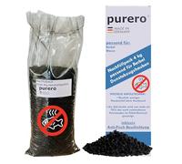 purero® Recambio de carbón activo de 4 kg - apto para campanas extractoras Berbel - con revestimiento antipeces - Pellets de carbón activo - Fabricado en Alemania