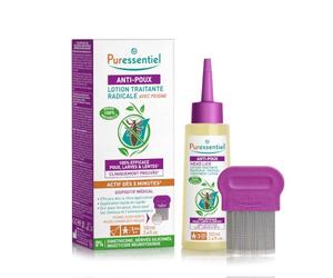 Puressentiel Loción Tratamiento Piojos, Larvas y Liendres con Peine 100 ml | Desde 3 años. Eficacia probada en la eliminación de piojos, larvas y liendres