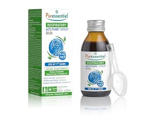 Puressentiel Respirazione - Acti Pure Sciroppo Bambini +3 anni, 125ml | Jarabe para resfriados y dolor de garganta: alivia los resfriados y el dolor de garganta y apoya la inmunidad de los niños