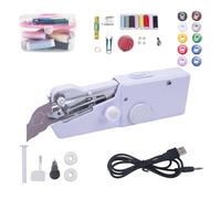 Pureutil Mini Handheld Sewing Machine(Cordless, Portable & Ready-to-Sew), Dual Power Small Sewings Tooi, Portable Hand Held Sewing Kit, Easy To Use for Beginners, Travel (White)