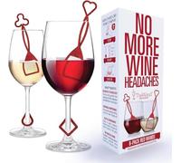 PureWine Red Wand - Filtro de histamina y sulfito, purificador, reduce las alergias al vino, varilla agitadora airea el vino, paquete de 8
