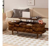 PURFINO Mesa de Centro con Tapa Elevable - Mesa Central Moderna de Madera con Puerta Corredera y Almacenamiento Oculto, para Salón, Espacios Pequeños, Oficina en Casa
