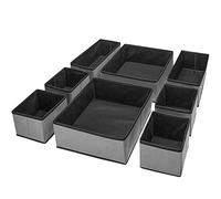 Puricon Oraganizador de Cajón Plegable, Divisor de Ropa Interior en Armario Cajonera, Almecenamiento Divisional para Clasificar Prenda Calcetines Sujetadores Bufandas Corbatas Calzoncillos -Gris