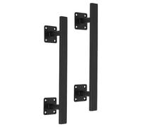 Purife Paquete de 2 tiradores y tiradores cuadrados negros de 12 pulgadas para puerta de granero de granero, manijas rústicas para puerta de garaje, manijas de puerta de armario interior