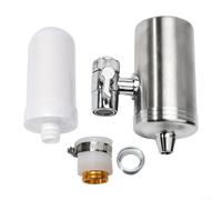 Purificador de agua de grifo de acero inoxidable con filtro de cerámica integrado para grifo de cocina para capturar partículas finas y (C)