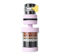 Purificador de agua del grifo con filtro de interfaz para grifos de cocina, cabezal de ducha a prueba de salpicaduras que minimiza las salpicaduras, tecnología de ahorro de agua (rosa)