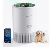 Purificador de aire alérgico, limpiador de aire 3 velocidades, filtro de aire HEPA de 25 dB contra moho, polvo y pelo de animales 240 m³/h CADR para dormitorios de hasta 80 m², indicador de calidad