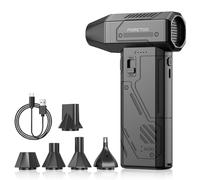 Purificador de aire comprimido, 180.000 rpm, purificador de aire eléctrico inalámbrico, 7500 mAh, ventilador de motor sin escobillas recargable, purificador de aire turbo ajustable de 3 velocidades