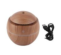 Purificador de Aire con Difusor Humidificador Ultrasónico Táctil LED Esencial USB con Luz Nocturna Que Cambia de Color, para Uso en Interiores y Viajes en Casa (Grano de Madera