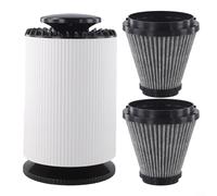 Purificador de aire doméstico para el hogar y la oficina, purificador de aire de escritorio con filtro, diseño compacto para humo, polvo y eliminación, blanco y negro (con 2 filtros)