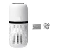 Purificador de aire para automóvil, purificador de aire portátil de limpieza profunda de iones negativos, operación silenciosa, eliminador de olores de automóvil con tableta de (White)