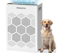 Purificador de aire para habitaciones alérgicas y fumadores, filtro HEPA H14 con prefiltro lavable contra polvo, polen, pelo de animales y olores, CADR 300 m³/h, modo nocturno < 22 dB, incluye 3