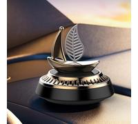 Purificador de aire y difusor para vehículo con adorno giratorio de velero alimentado por energía solar, utiliza tabletas de aroma de extracto de plantas para refrescar el interior del coche (colonia)