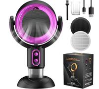 Purificador Puffhide - Ventilador purificador de humo de fuego, recargable para ventilador de humo, 3000 mAh, ventilador purificador de aire portátil para eliminar humo y olores (enchufe morado)