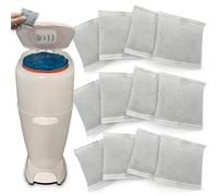 PurifyLogix 12 recambios de filtro de carbono para pañales compatibles con Diaper Genie Complete y Expressions Pail | Bolsa purificadora de aire que absorbe los olores, mantiene el hogar fresco