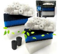 PurifyLogix 2 juegos de filtros mejorados de tres etapas para filtro de alimentación AquaClear 50, 2 juegos de kit de mantenimiento de repuesto para filtro de tanque de peces para acuarios de 20 a 50