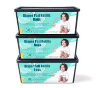 PurifyLogix 3 bolsas de repuesto para cubos de pañales gruesos mejorados para cubos de pañales Genie Easy Roll Signature, tecnología de barrera de olor de 7 capas, 90 bolsas duran hasta 12 meses