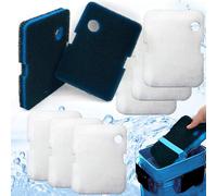 PurifyLogix Almohadillas de filtro de repuesto para Cascade 700/1000 CCF2UL/CCF3UL genéricos para acuario, 2 almohadillas de filtro de carbón activado grueso y 6 hilo dental blanco, 8 unidades