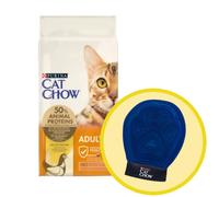 Purina Cat Chow Adultos Pollo y Arroz 15kg + Guante de aseo - Cat Chow