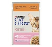 Purina Cat Chow Comida Húmeda para Gatito, Junior, Bebé, Kitten con Pavo, 26 sobres de 85g