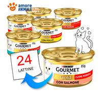 Purina Cat Gourmet Oro →Corazón Suave - 85 Gr -Sabores Variados- Húmedo para Cat