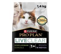 Pro Plan LiveClear Sterilised - Pienso para gatos adultos esterilizados para reducir alérgenos - Pavo - Cantidad: 1,4 kg