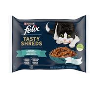 Felix Tasty Shreds Comida para Gatos con Salmón y Atún en Salsa 4x80g