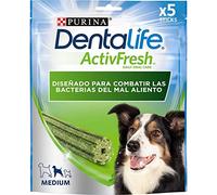 Purina Dentalife Activfresh Medium, Snack Dental, mal aliento, premio para perros medianos , 6 bolsas de 5 sticks - 30 sticks