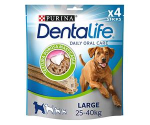 Purina Dentalife Daily Oral Care Large, Snack Dental, premio para perros grandes , bolsa de 4 sticks
