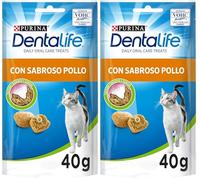 Purina Dentalife Daily Oral Care, Snack Dental para Gatos con Pollo, 8 Bolsas de 40g (Paquete de 2)