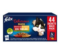 Purina, Felix, Delicioso dúo, Maxi Paquete, 44 x 85g-El Embalaje Puede Variar
