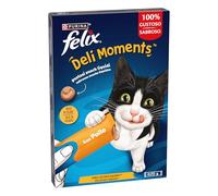 Purina Felix DeliMoments, Snack líquido, Premio para Gato con Pollo, 11 Paquetes de 4 Sobres de 10g
