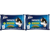 Purina Felix Fantastic Comida Húmeda para Gato Adulto Selección de Surtido de Verduras, 12 Paquetes de 4 Sobres de 85g - 48 Sobres (Paquete de 2)