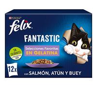 Purina Felix Fantastic Gelatina comida para gatos Selecciones Favoritas 6 x [12 x 100 g]