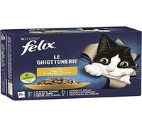 Purina Felix Le Ghiottonerie - Comida húmeda para Gatos con Plato, atún, Conejo y Pollo, 10 x 85 g