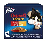 PURINA FELIX So gut wie es Sieht Mixte Variedad en Jalea Comida húmeda para Gatos, Bolsa de porciones, 120 x 85 g