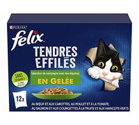 PURINA Félix tiernas afiladas Carne y Verduras en Jalea Alimento Gato 12X85G