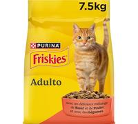 Purina Friskies - Gato Adulto con Carne de Vaca con Pollo y Verduras, 7,5 kg