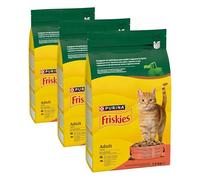 Purina Friskies Pienso para Gato Adulto con Buey, Pollo y Verduras, 1 Bolsa de 1,5kg (Paquete de 3)