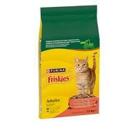 Purina Friskies Pienso para Gato Adulto con Buey, Pollo y Verduras, 1 Saco de 7,5kg