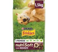 Purina Friskies - Pienso para Perros Adultos con Carne de Vaca, 6 Bolsas de 1,5 kg