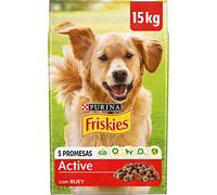 Purina Friskies Vitafit Active Pienso para Perro Adulto Activo con Buey, saco de 15kg