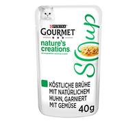 PURINA GOURMET Crystal Soup para Gatos con Pollo y Verduras Naturales, 32 Unidades (32 x 40 g)