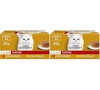 Purina Gourmet Gold - Comida Húmeda para Gatos - Tartaleta de Carne de Res, Pollo - 48 latas de 85 gr Cada una - 12 Paquetes de 4 x 85 gr (Paquete de 2)